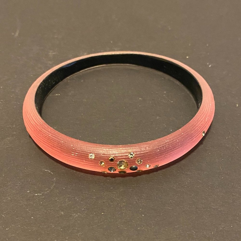 ALEXIS BITTAR Pink Rhinestone Tapered Bangle